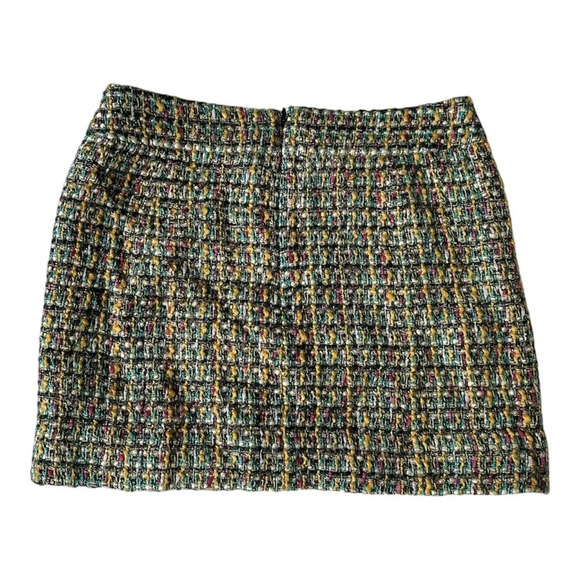 J. Crew Factory Tweed Gold Zip Mini Skirt Size 4 Preppy - Picture 2 of 8